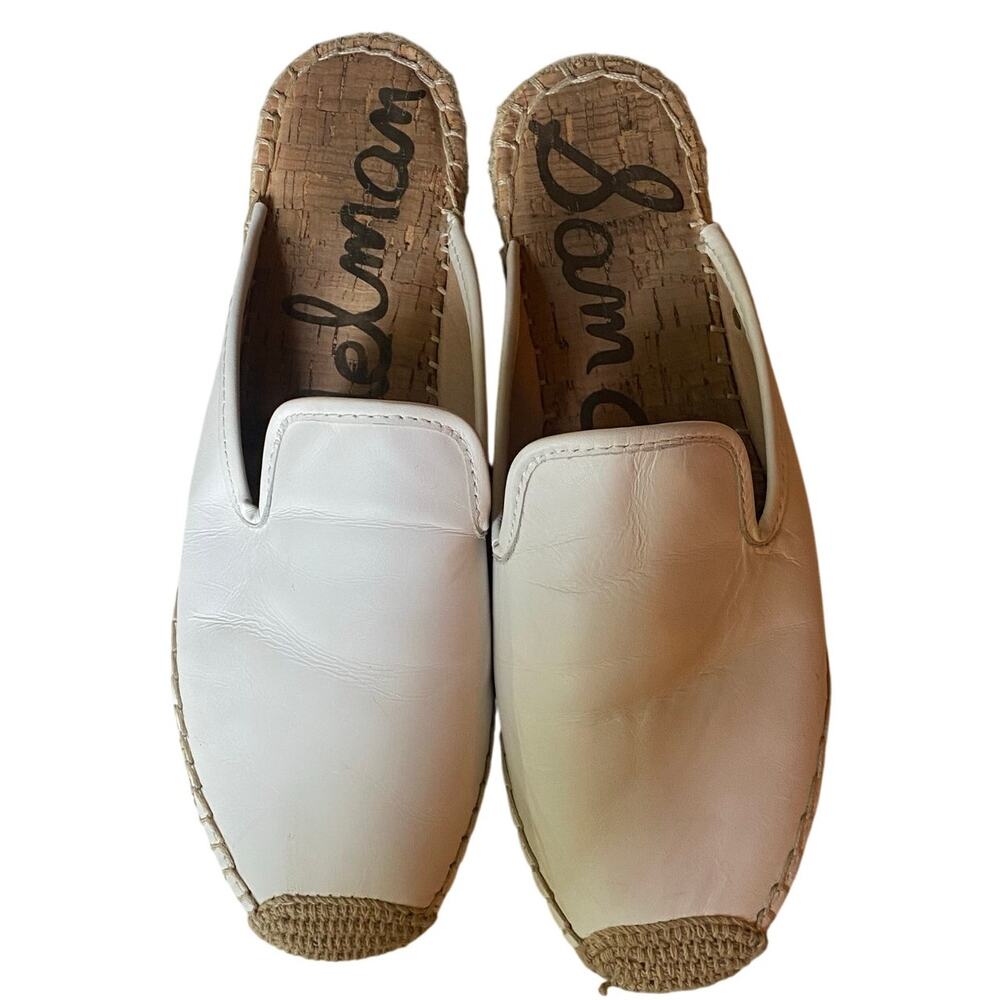 Sam Edelman "Kerry" Women's White, SlipOn, Mule, Slide, 7.5, Leather, Espadrille
